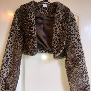 Faux Fur leopard print jacket